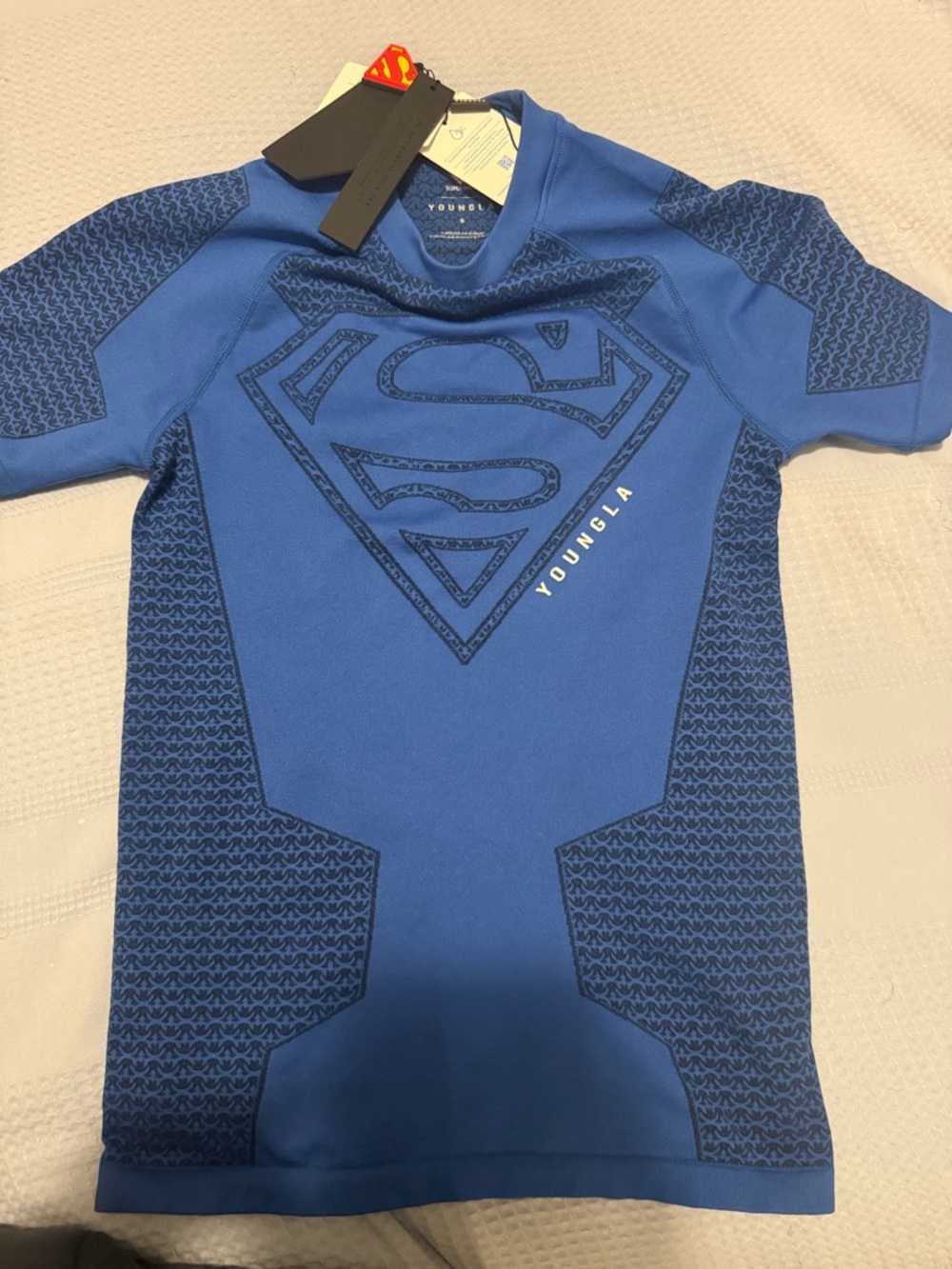 Superman Logo Athletic Compression Shirt - Blue